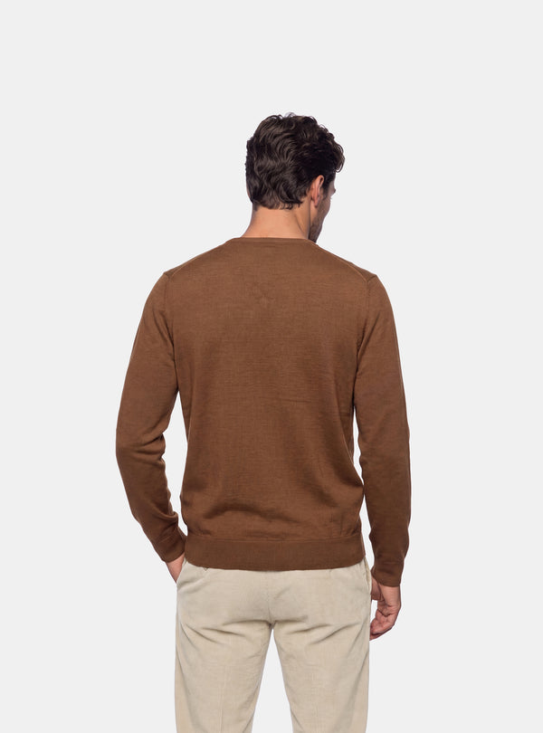Maglione Uomo Scollo V in Lana Merinos