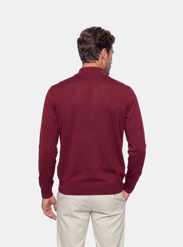 Maglione Uomo Mezza Zip in Lana Merinos