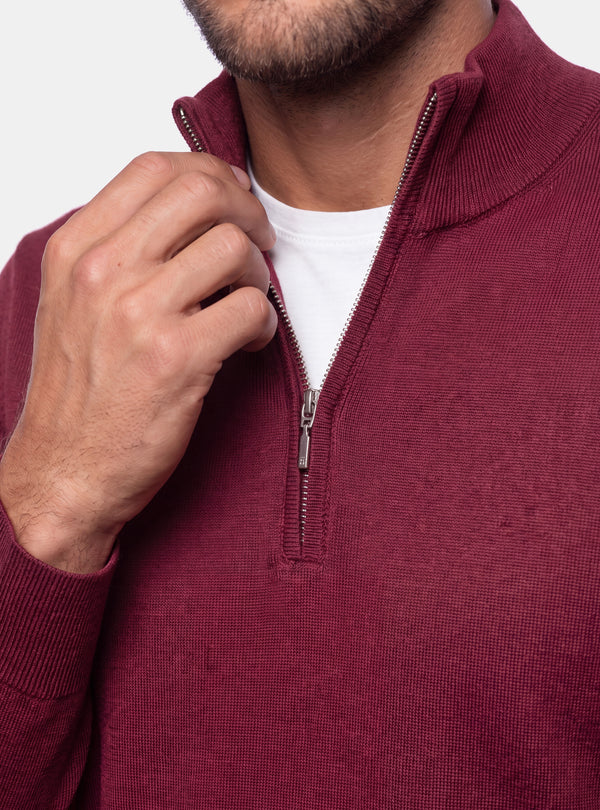 Maglione Uomo Mezza Zip in Lana Merinos