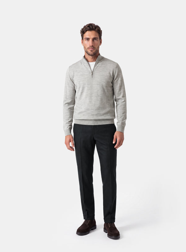 Maglione Uomo Mezza Zip in Lana Merinos