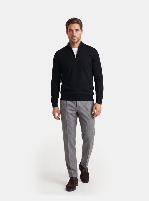 Maglione Uomo Mezza Zip in Lana Merinos