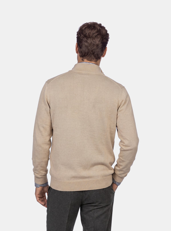 Maglione Uomo Mezza Zip in Lana Merinos