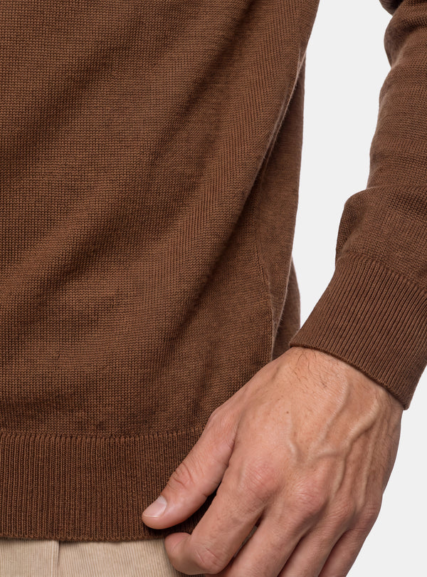 Maglione Uomo Mezza Zip in Lana Merinos