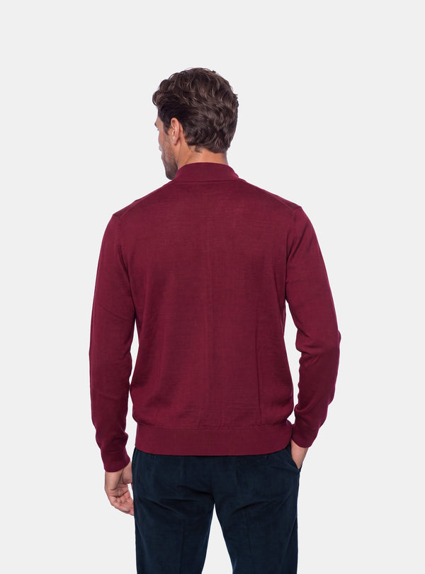 Cardigan Uomo Zip Intera in Lana Merinos