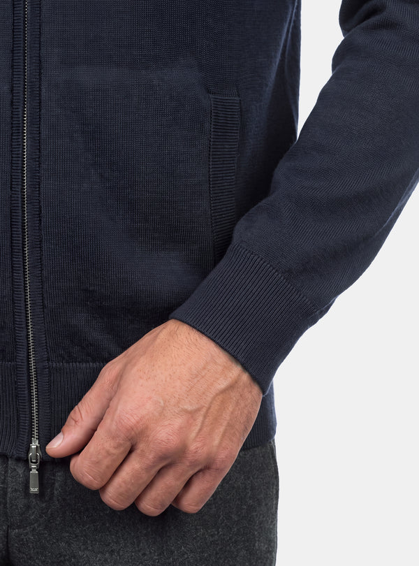 Cardigan Uomo Zip Intera in Lana Merinos