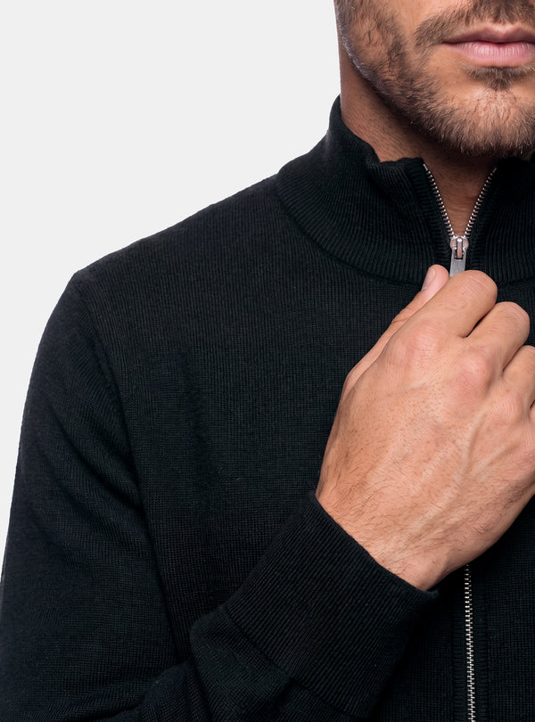 Cardigan Uomo Zip Intera in Lana Merinos