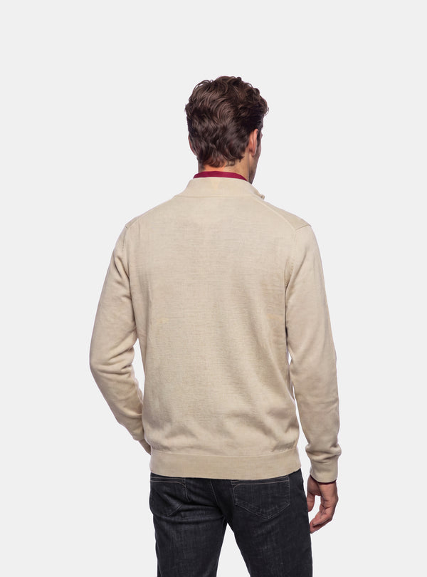 Cardigan Uomo Zip Intera in Lana Merinos