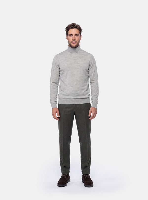Maglione Uomo Collo Alto in Lana Merinos