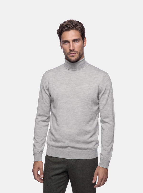 Maglione Uomo Collo Alto in Lana Merinos