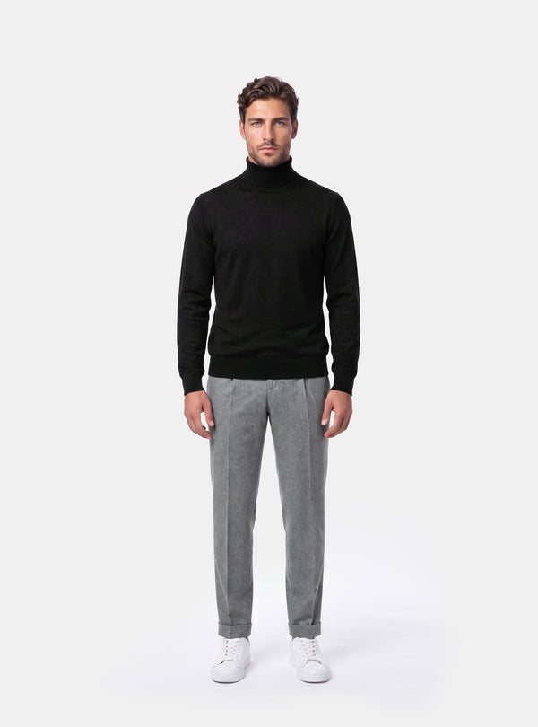 Maglione Uomo Collo Alto in Lana Merinos