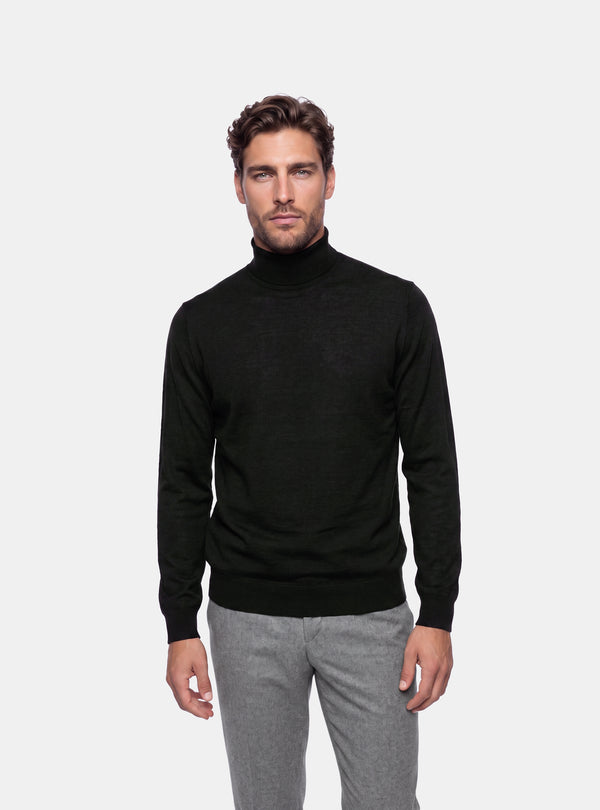 Maglione Uomo Collo Alto in Lana Merinos