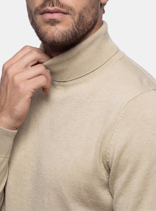 Maglione Uomo Collo Alto in Lana Merinos