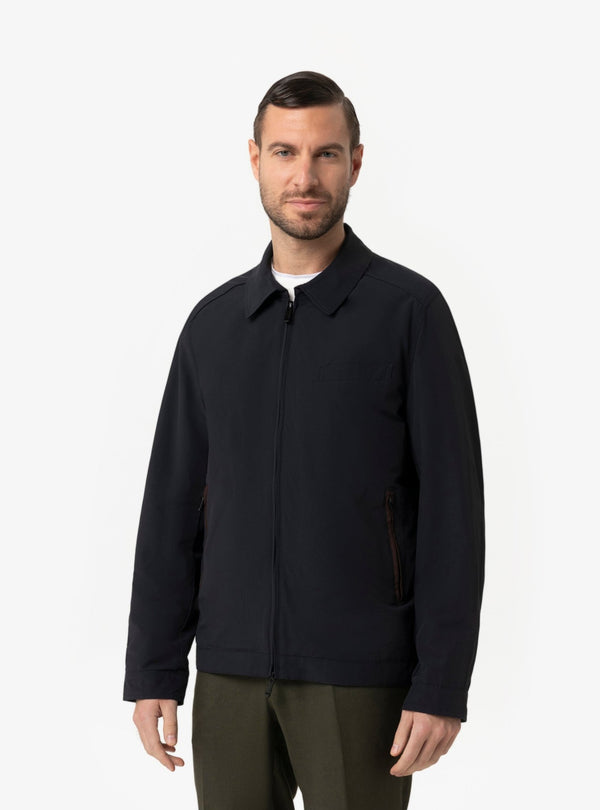 Bomber Uomo Collo Camicia in Nylon con Dettagli Stile Cuoio Primavera/Estate - Fusaro Antonio dal 1893 - Fusaro Antonio