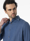 Camicia con collo francese in denim - Elmsworth - Fusaro Antonio dal 1893 - Fusaro Antonio