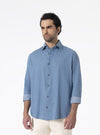 Camicia con collo francese in denim - Elmsworth - Fusaro Antonio dal 1893 - Fusaro Antonio