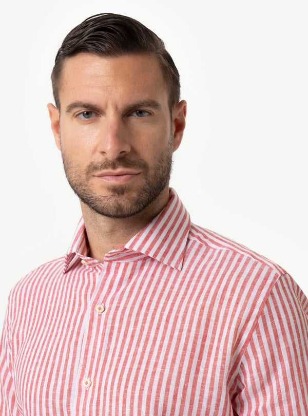 Camicia Uomo Collo Francese Regular in Lino - Cotone Primavera/Estate - Fusaro Antonio dal 1893 - Fusaro Antonio