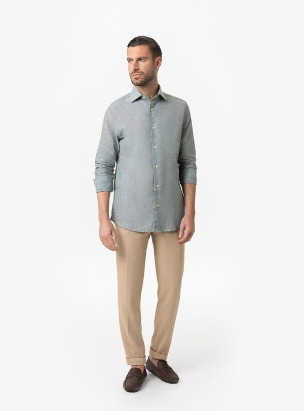 Camicia Uomo Collo Francese Regular in Lino - Cotone Primavera/Estate - Fusaro Antonio dal 1893 - Fusaro Antonio