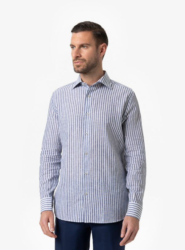 Camicia Uomo Collo Francese Regular in Lino - Cotone Primavera/Estate - Fusaro Antonio dal 1893 - Fusaro Antonio