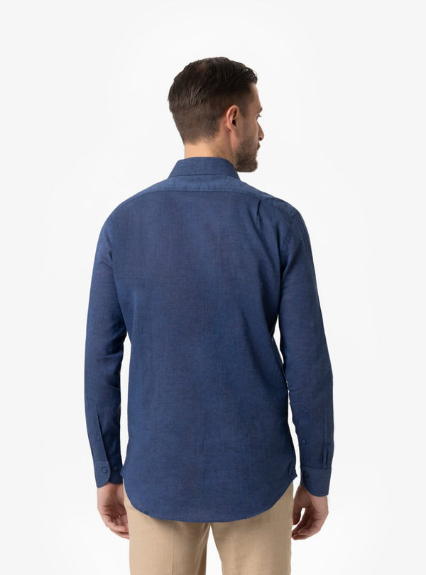 Camicia Uomo Collo Francese Regular in Lino - Cotone Primavera/Estate - Fusaro Antonio dal 1893 - Fusaro Antonio