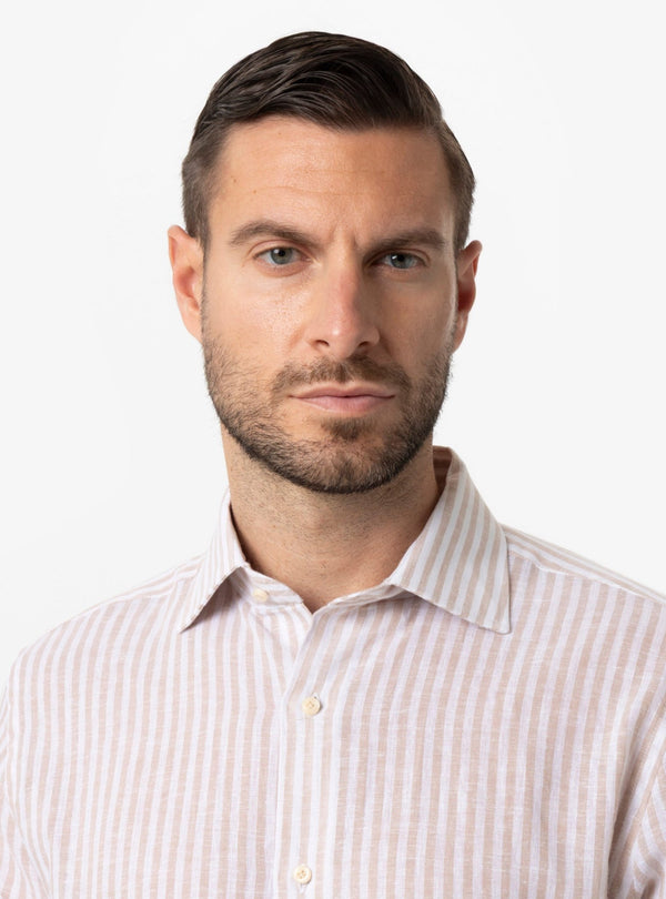 Camicia Uomo Collo Francese Regular in Lino - Cotone Primavera/Estate - Fusaro Antonio dal 1893 - Fusaro Antonio