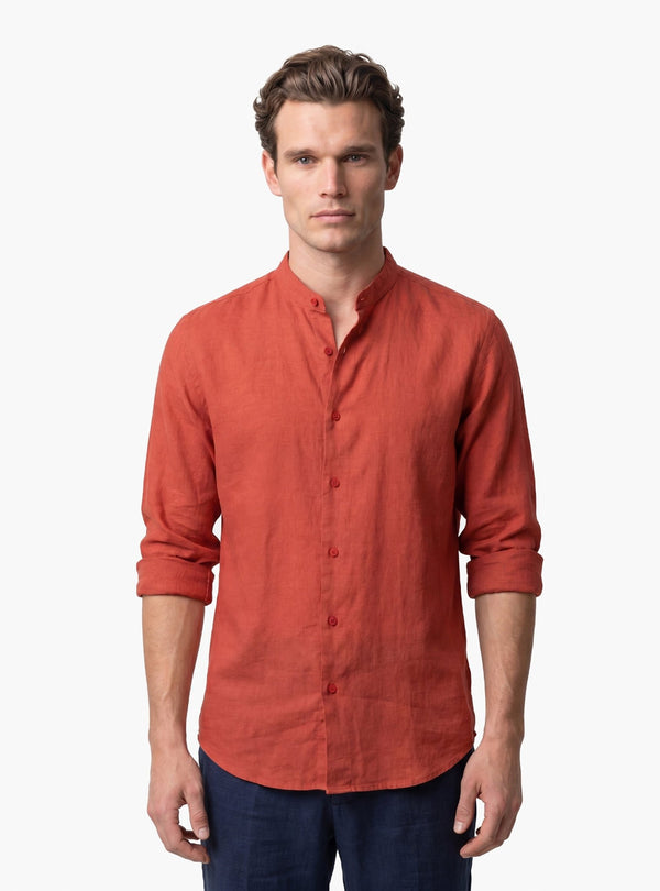 Camicia Uomo Coreana in Lino e Cotone - Fusaro Antonio dal 1893 - Fusaro Antonio