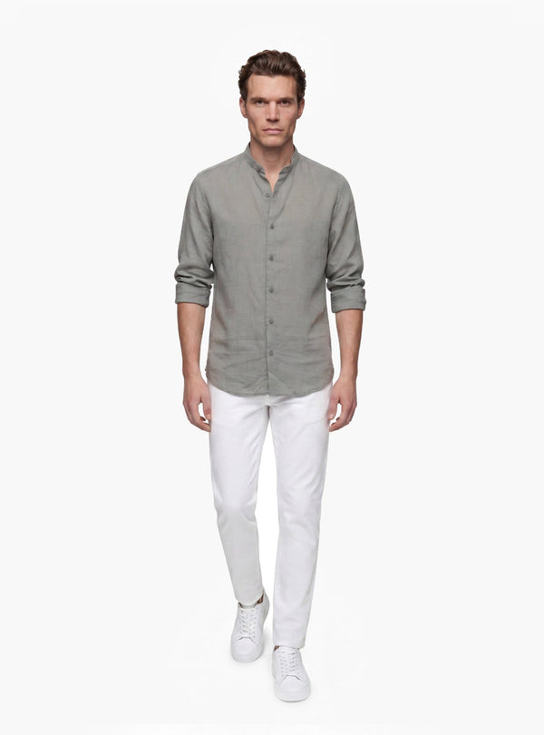 Camicia Uomo Coreana in Lino e Cotone - Fusaro Antonio dal 1893 - Fusaro Antonio