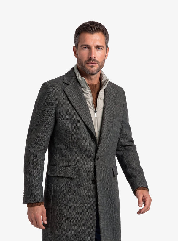 Cappotto Uomo Monopetto con Pettorina in Misto Lana - Fusaro Antonio dal 1893 - Fusaro Antonio