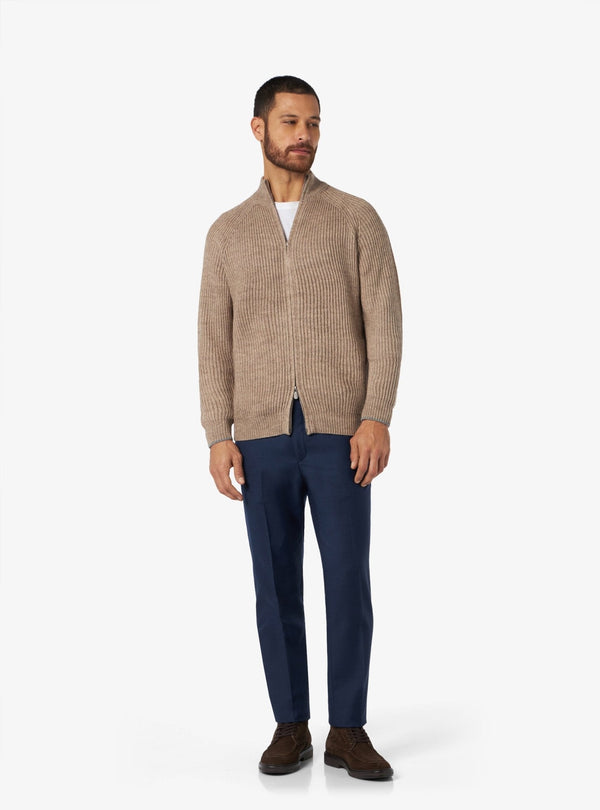 Cardigan a costine con zip in misto lana - Maddox - Fusaro Antonio dal 1893 - Fusaro Antonio