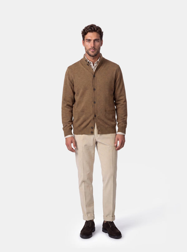 Cardigan Collo Alto Uomo in Lana e Cashmere - Fusaro Antonio dal 1893 - Fusaro Antonio