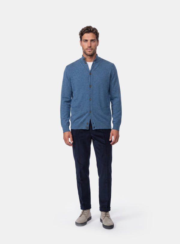 Cardigan Collo Alto Uomo in Lana e Cashmere - Fusaro Antonio dal 1893 - Fusaro Antonio