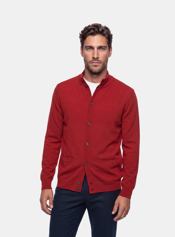 Cardigan Collo Alto Uomo in Lana e Cashmere - Fusaro Antonio dal 1893 - Fusaro Antonio