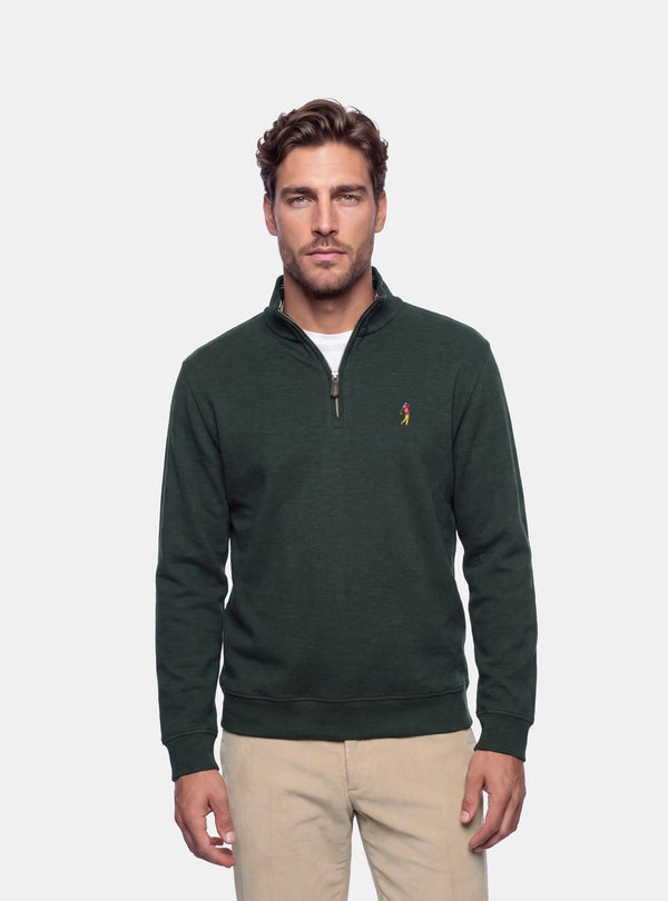 Felpa Uomo Mezza Zip in Cotone - Fusaro Antonio dal 1893 - Fusaro Antonio