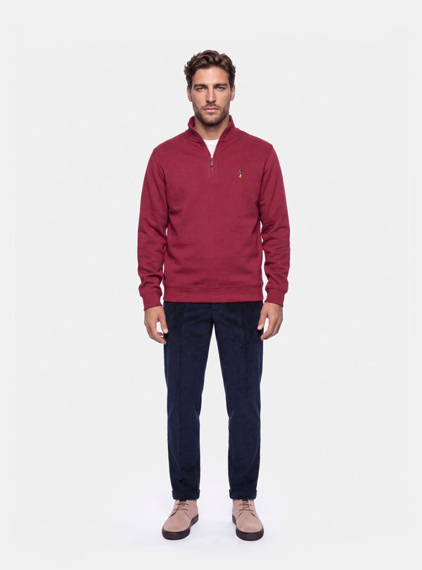 Felpa Uomo Mezza Zip in Cotone - Fusaro Antonio dal 1893 - Fusaro Antonio