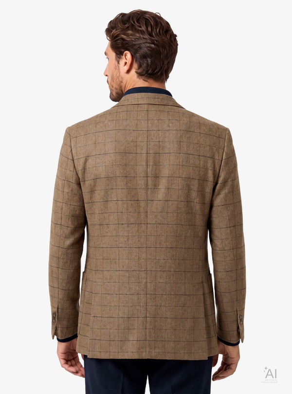 Giacca uomo a quadri con chiusura monopetto e revers classico - Fusaro Antonio dal 1893 - Fusaro Antonio