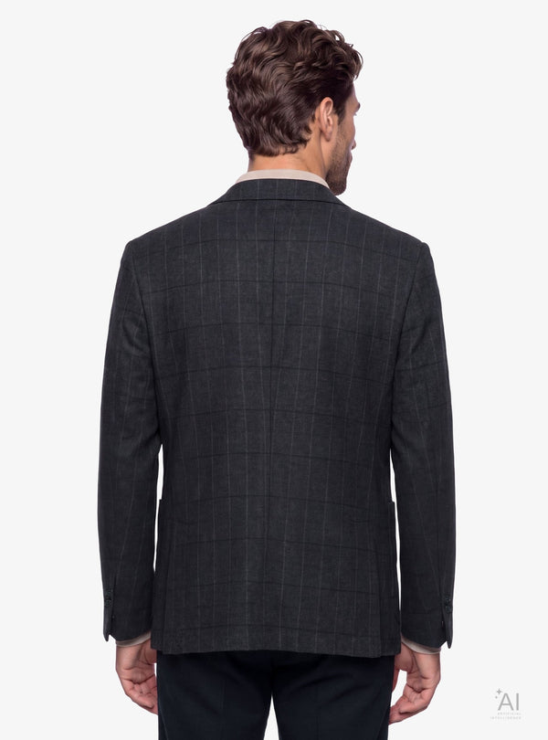 Giacca uomo a quadri con chiusura monopetto e revers classico - Fusaro Antonio dal 1893 - Fusaro Antonio