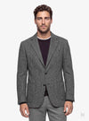 Giacca uomo monopetto twill con bavero impunturato grigio - Fusaro Antonio dal 1893 - Fusaro Antonio