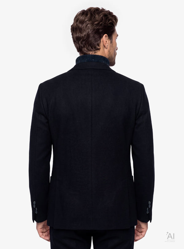 Giacca uomo monopetto twill con bavero impunturato grigio - Fusaro Antonio dal 1893 - Fusaro Antonio