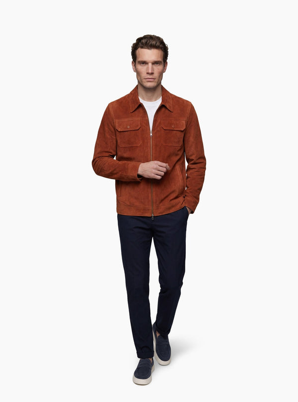 Giubbino Uomo Zip in Camoscio - Fusaro Antonio dal 1893 - Fusaro Antonio