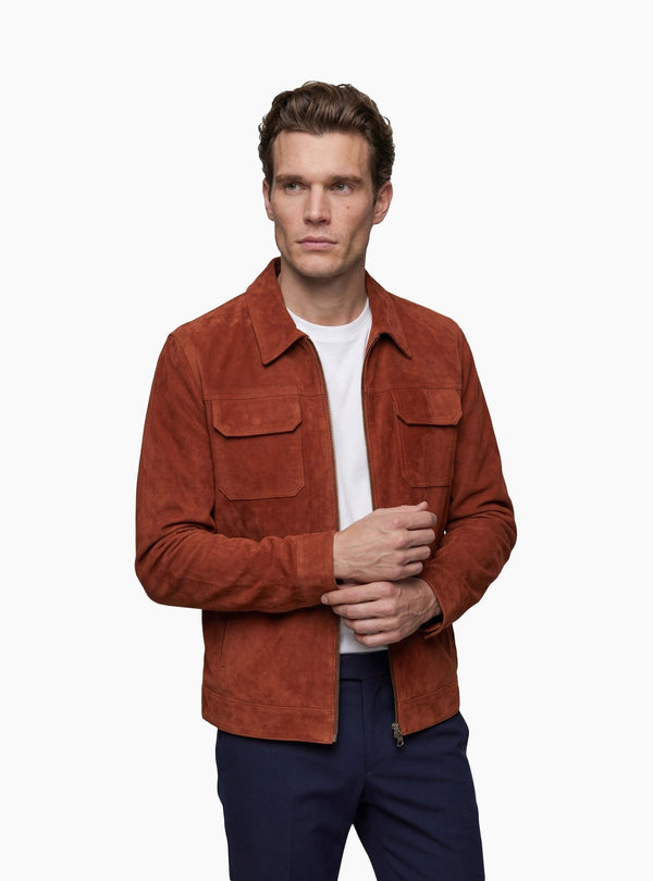 Giubbino Uomo Zip in Camoscio - Fusaro Antonio dal 1893 - Fusaro Antonio