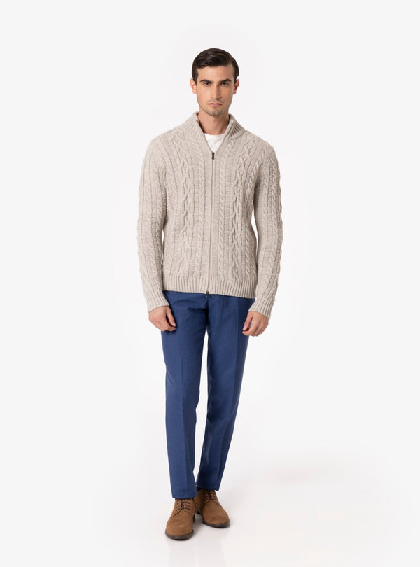 Luserna – Cardigan Uomo con Zip in Misto Lana - Fusaro Antonio dal 1893 - Fusaro Antonio