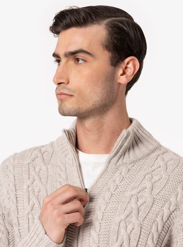 Luserna – Cardigan Uomo con Zip in Misto Lana - Fusaro Antonio dal 1893 - Fusaro Antonio