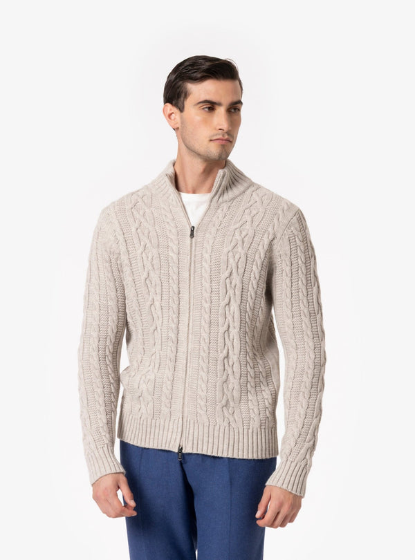 Luserna – Cardigan Uomo con Zip in Misto Lana - Fusaro Antonio dal 1893 - Fusaro Antonio