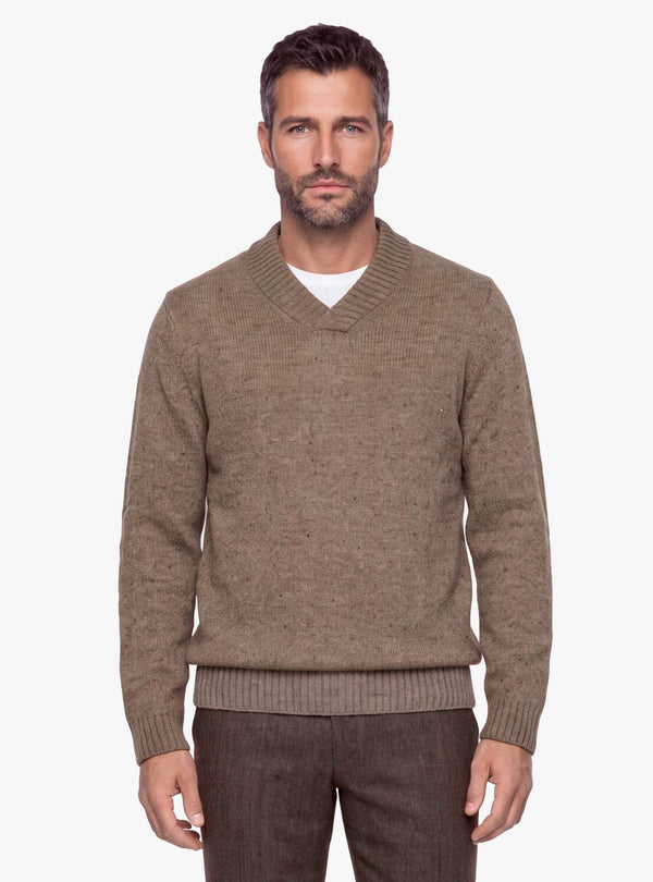 Maglia collo sciallato Neps con effetto mélange visivo - Fusaro Antonio dal 1893 - Fusaro Antonio