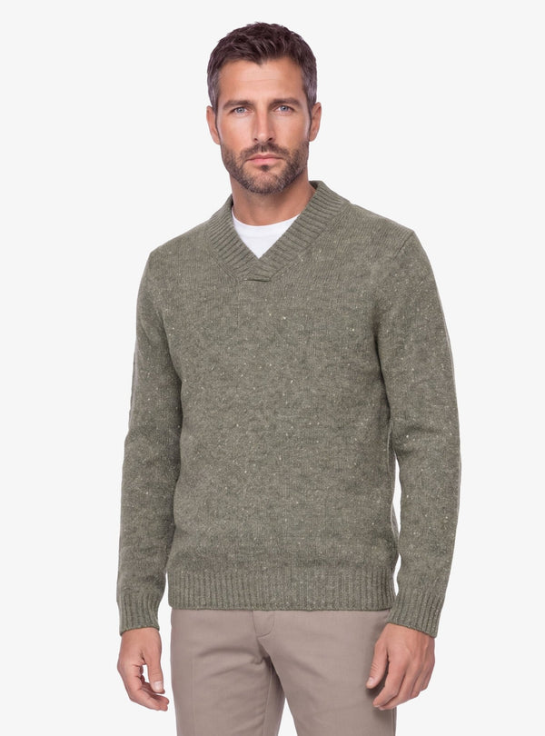 Maglia collo sciallato Neps con effetto mélange visivo - Fusaro Antonio dal 1893 - Fusaro Antonio