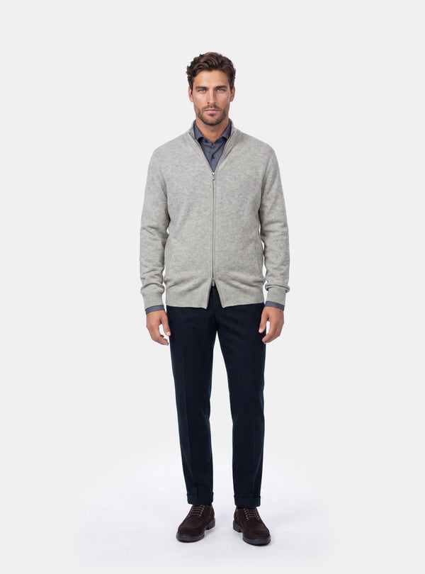 Maglia Full-Zip Uomo in Cotone Misto Cashmere - Fusaro Antonio dal 1893 - Fusaro Antonio