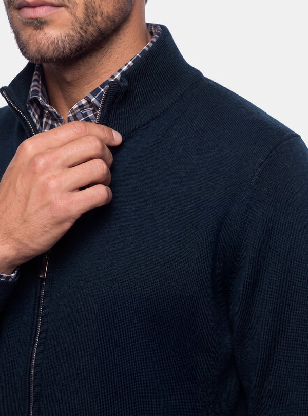 Maglia Full-Zip Uomo in Cotone Misto Cashmere - Fusaro Antonio dal 1893 - Fusaro Antonio