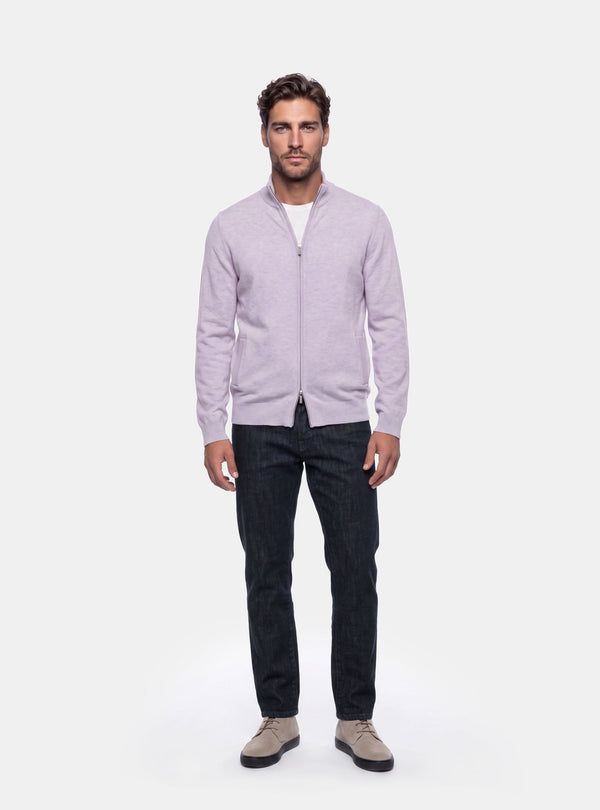 Maglia Full-Zip Uomo in Cotone Misto Cashmere - Fusaro Antonio dal 1893 - Fusaro Antonio