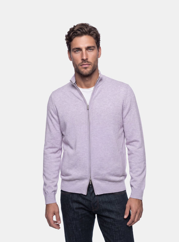 Maglia Full-Zip Uomo in Cotone Misto Cashmere - Fusaro Antonio dal 1893 - Fusaro Antonio