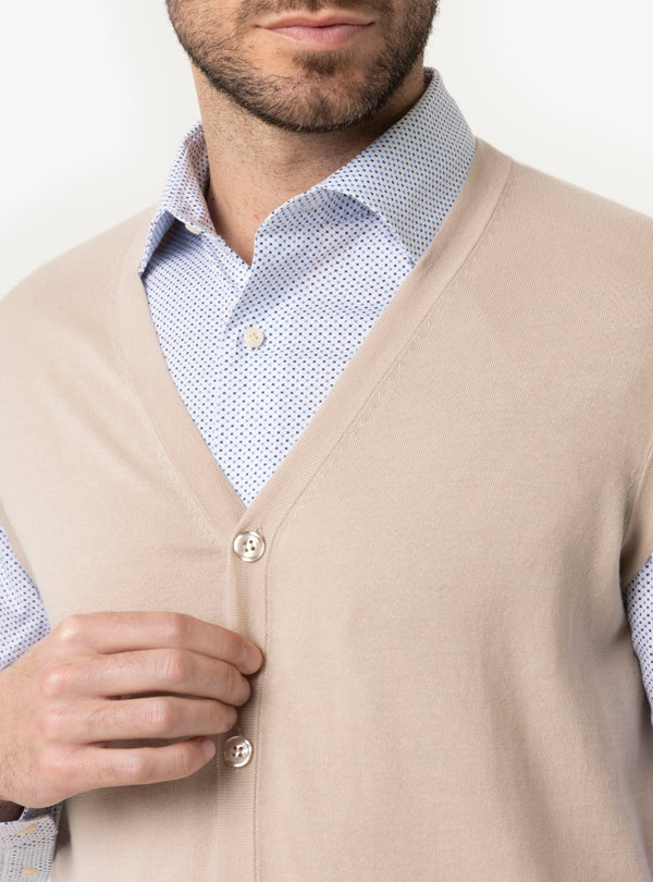 Maglia Gilet Uomo Blu, Celeste ed Ecru - Fusaro Antonio dal 1893 - Fusaro Antonio