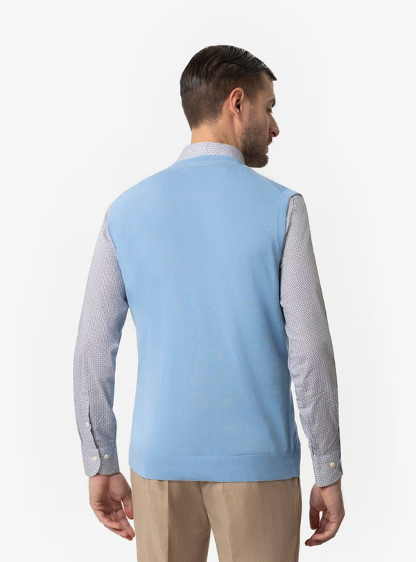 Maglia Gilet Uomo Blu, Celeste ed Ecru - Fusaro Antonio dal 1893 - Fusaro Antonio